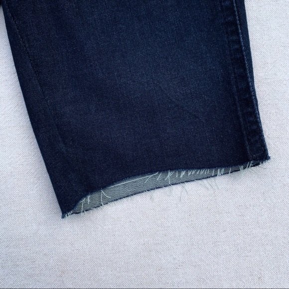 Free People  Denim Biker Short Blue Raw Hem Size 29 - Picture 7 of 8